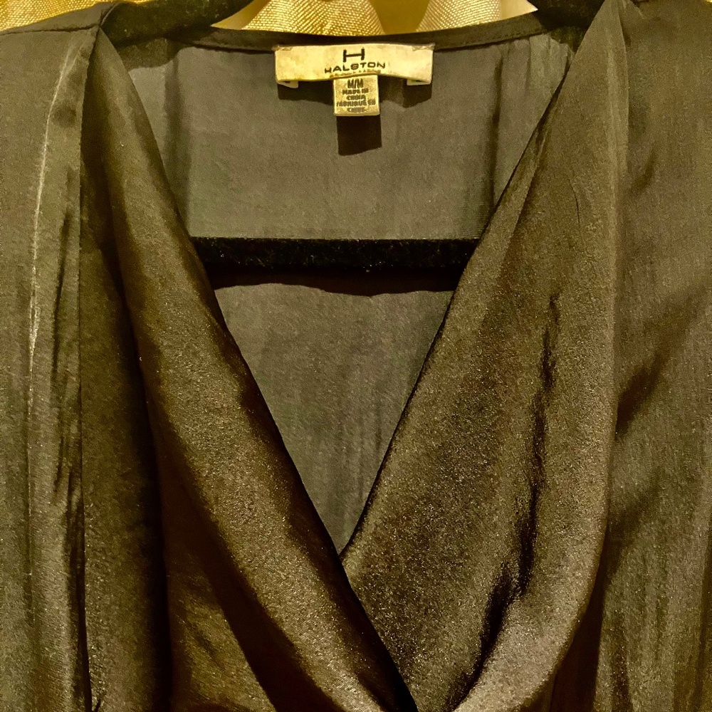 Silky Black Halson Cowl Sheath Dress